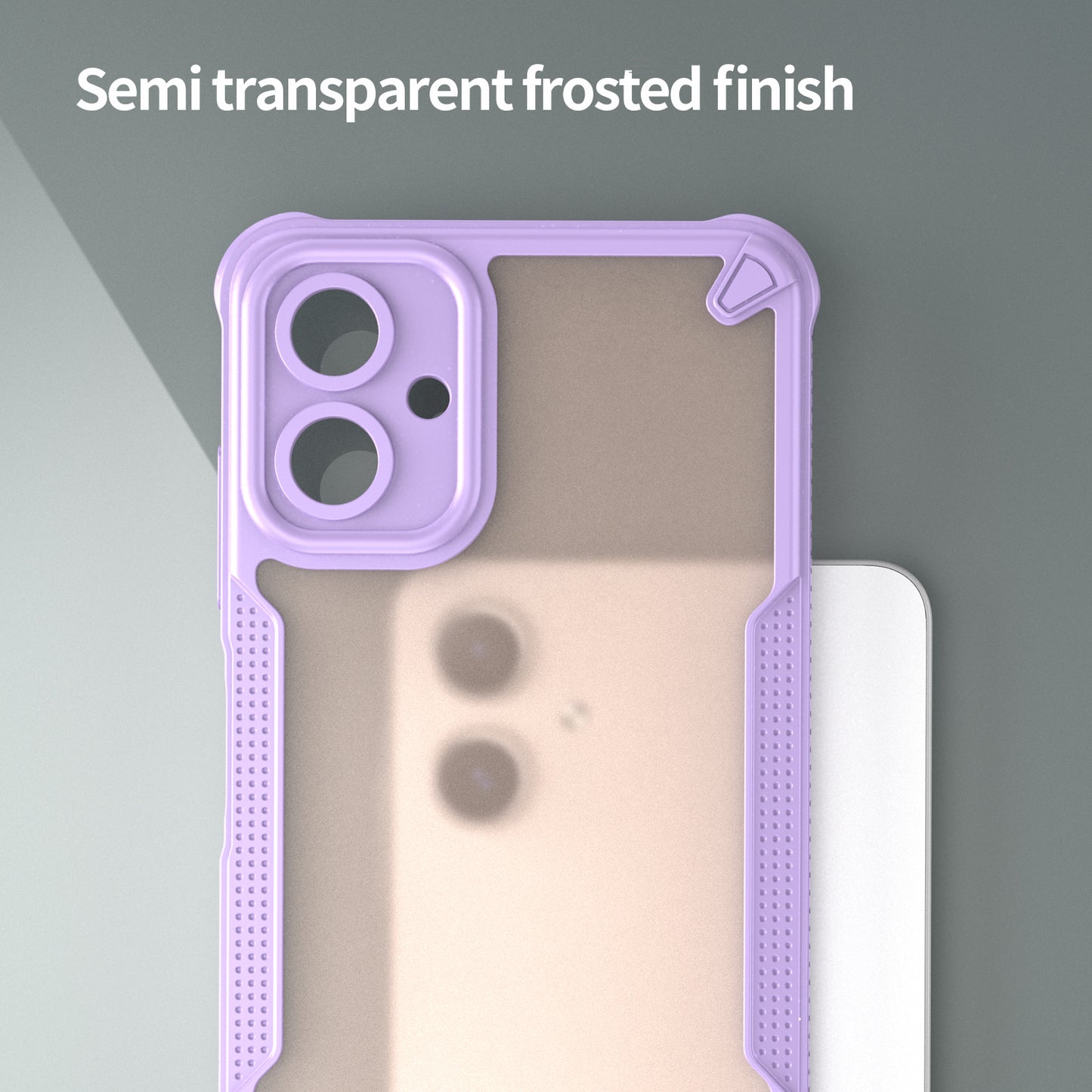 Armor Series For Samsung Galaxy A06 Case PC+TPU Semi-Transparent Frosted Finish Protective Phone Cover - Purple