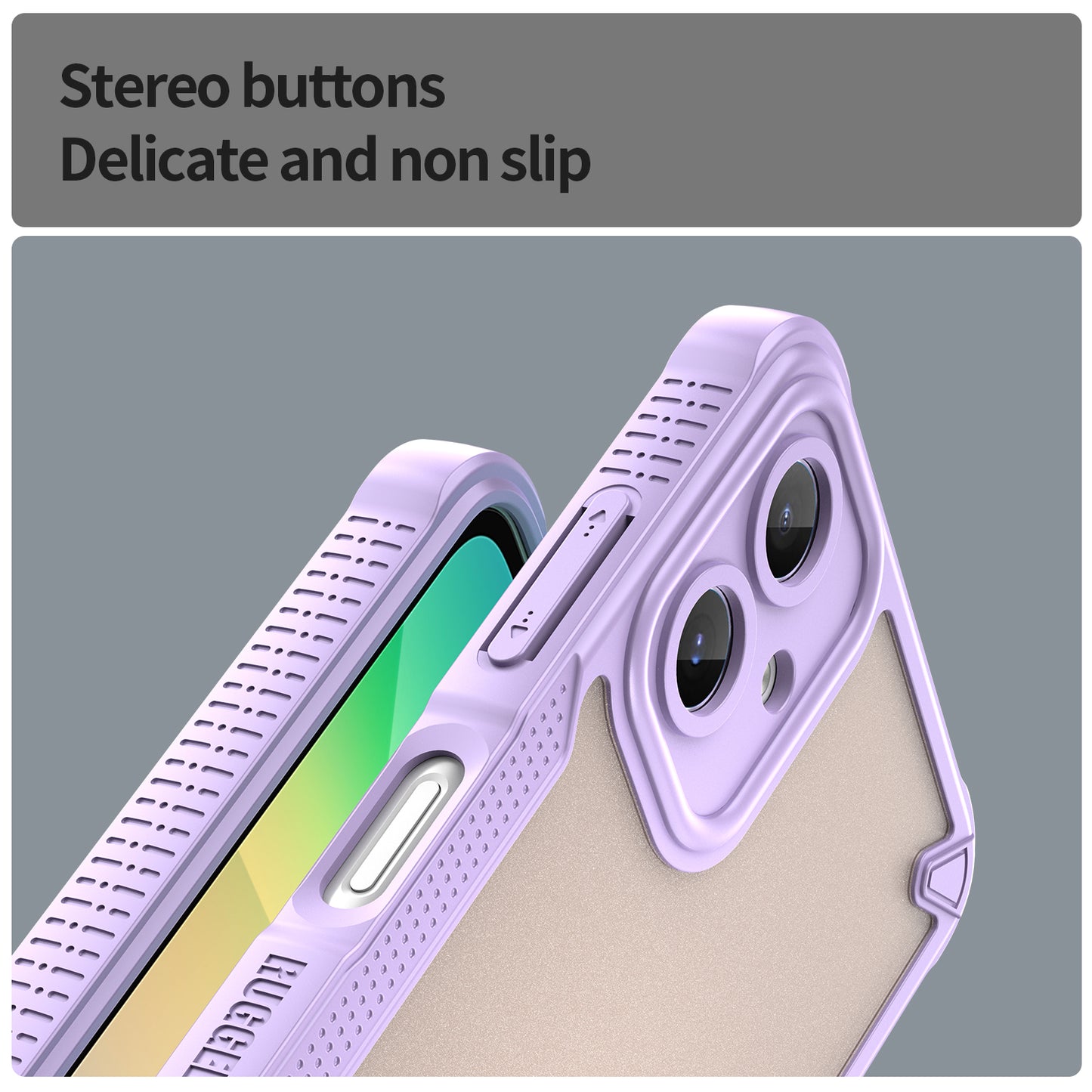 Armor Series For Samsung Galaxy A06 Case PC+TPU Semi-Transparent Frosted Finish Protective Phone Cover - Purple