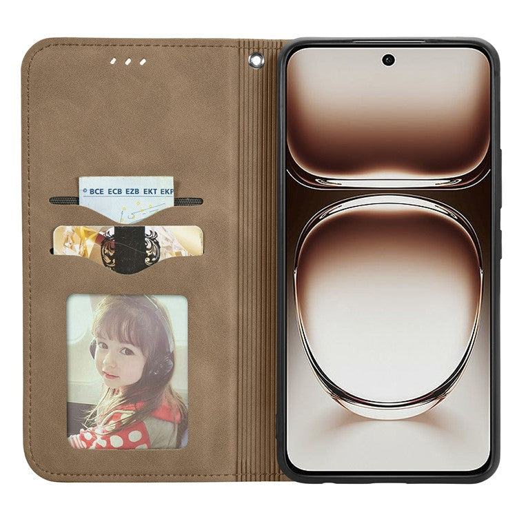 For Motorola Edge 50 Neo 5G / Moto S50 5G / Thinkphone 25 5G Case Skin Touch Feeling Card Slot Leather Phone Cover Stand Magnetic Absorption - Brown