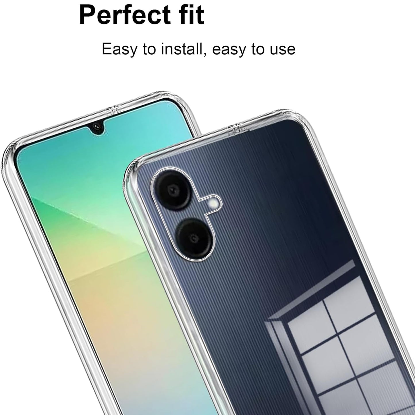 For Samsung Galaxy A06 Case TPU Clear Phone Cover + 3PCS Tempered Glass Screen Film 2.5D Arc Edge