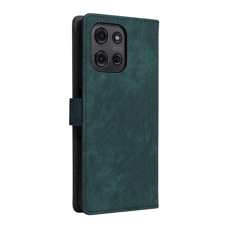 For Motorola Moto G75 5G Wallet Case RFID Blocking PU Leather Cover Stand View - Green