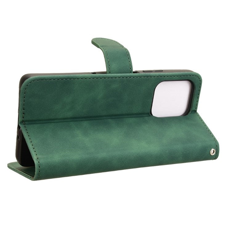 For Motorola Moto G75 5G Leather Case Skin-Feel Anti-Drop Wallet Flip Phone Cover - Green