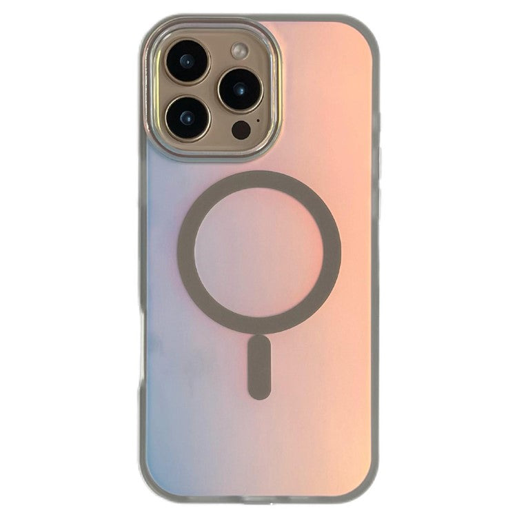 For iPhone 16 Pro Case Compatible with MagSafe Aurora Design TPU+PC Phone Cover - Desert Gold