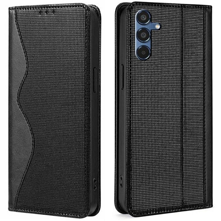 For Samsung Galaxy S25 Leather Case Wallet Stand Phone Cover with RFID Blocking - Black