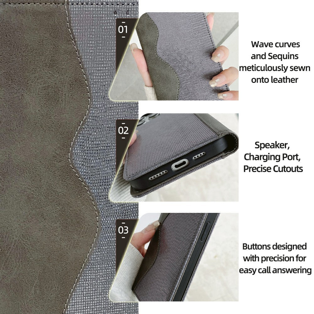 For Samsung Galaxy A16 5G  /  A16 4G Leather Case Wallet Stand Phone Cover with RFID Blocking - Grey