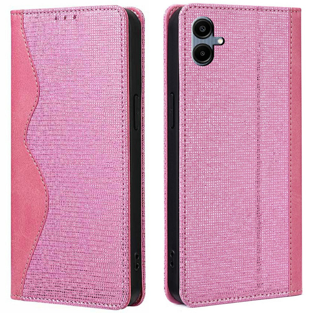 For Samsung Galaxy A06 Leather Case Wallet Stand Phone Cover with RFID Blocking - Pink