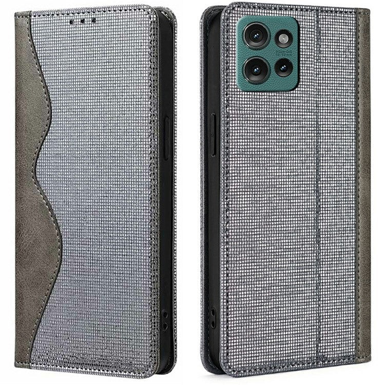 For Motorola Edge 50 Neo 5G / Moto S50 5G / Thinkphone 25 5G Leather Case Wallet Stand Phone Cover with RFID Blocking - Grey