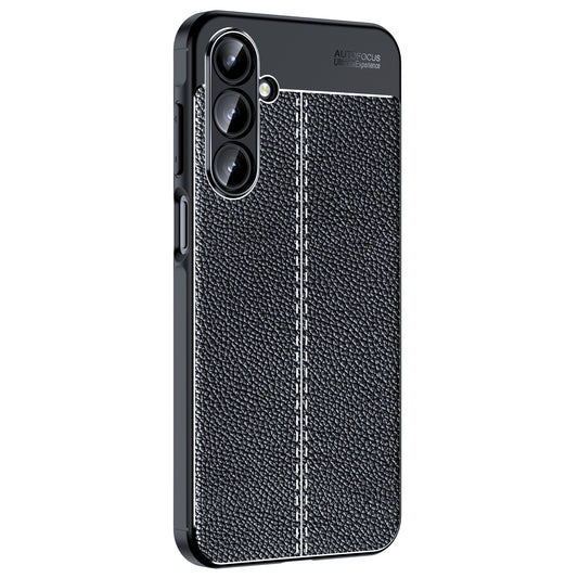 For Samsung Galaxy A16 5G / 4G Case Litchi Texture TPU Flexible Phone Cover, Black