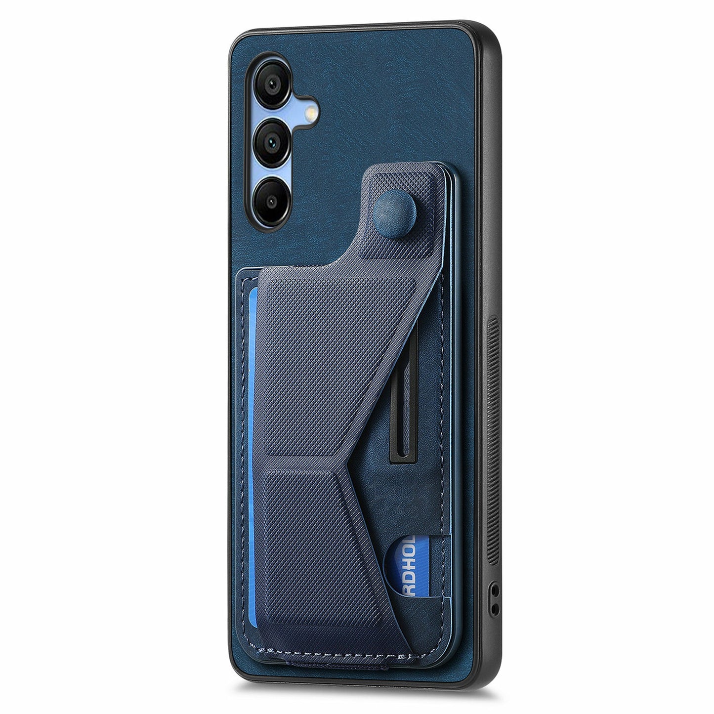 For Samsung Galaxy A16 4G / 5G Case Retro Leather Back Cover Card Slot Side Kickstand - Blue