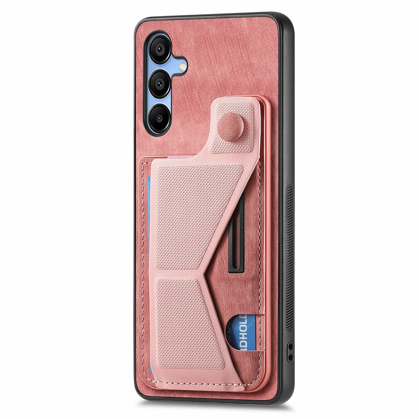 For Samsung Galaxy A16 4G / 5G Case Retro Leather Back Cover Card Slot Side Kickstand - Pink
