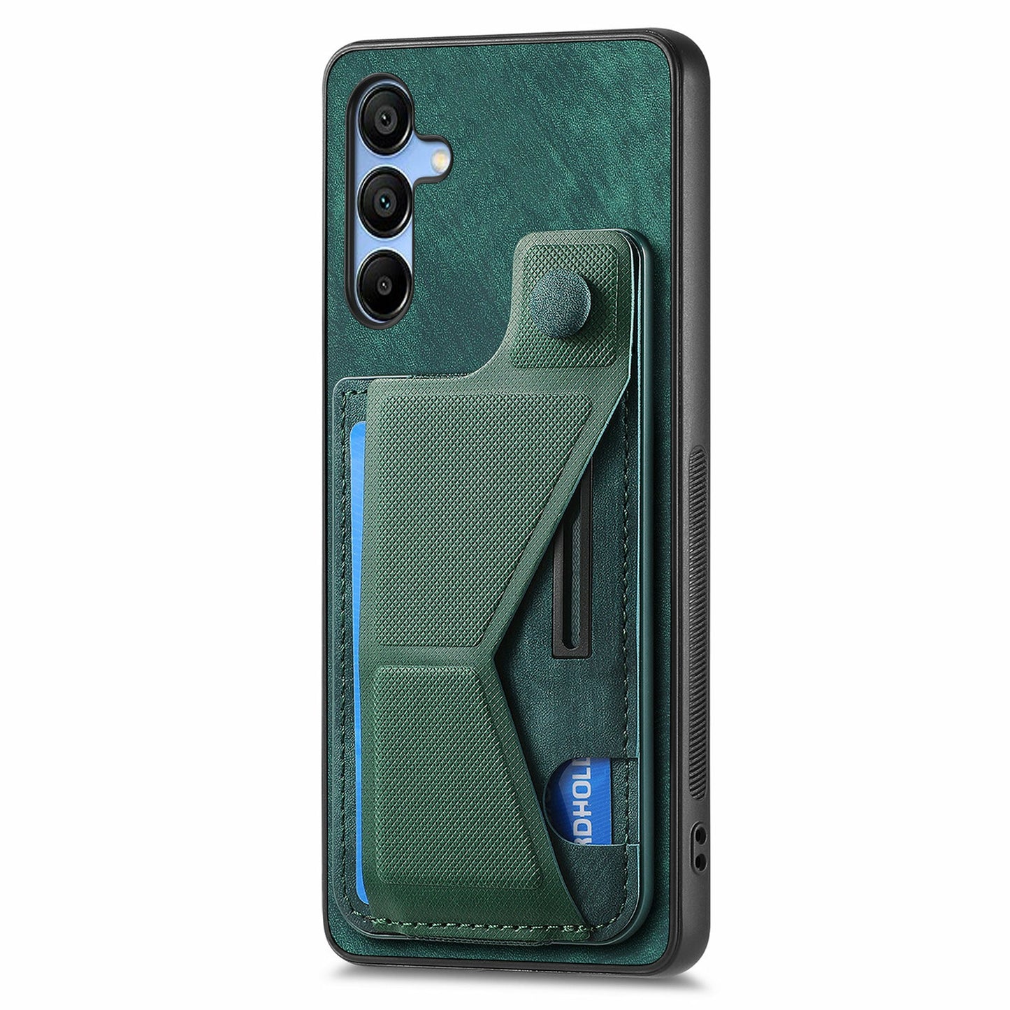 For Samsung Galaxy A16 4G / 5G Case Retro Leather Back Cover Card Slot Side Kickstand - Green