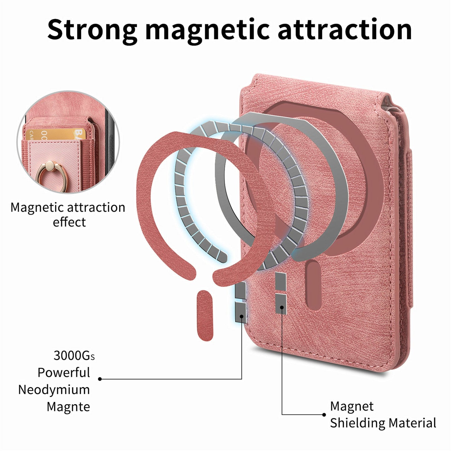 For Samsung Galaxy A06 Case Vertical Flip Card Holder Ring Holder Kickstand Leather Back Cover - Pink