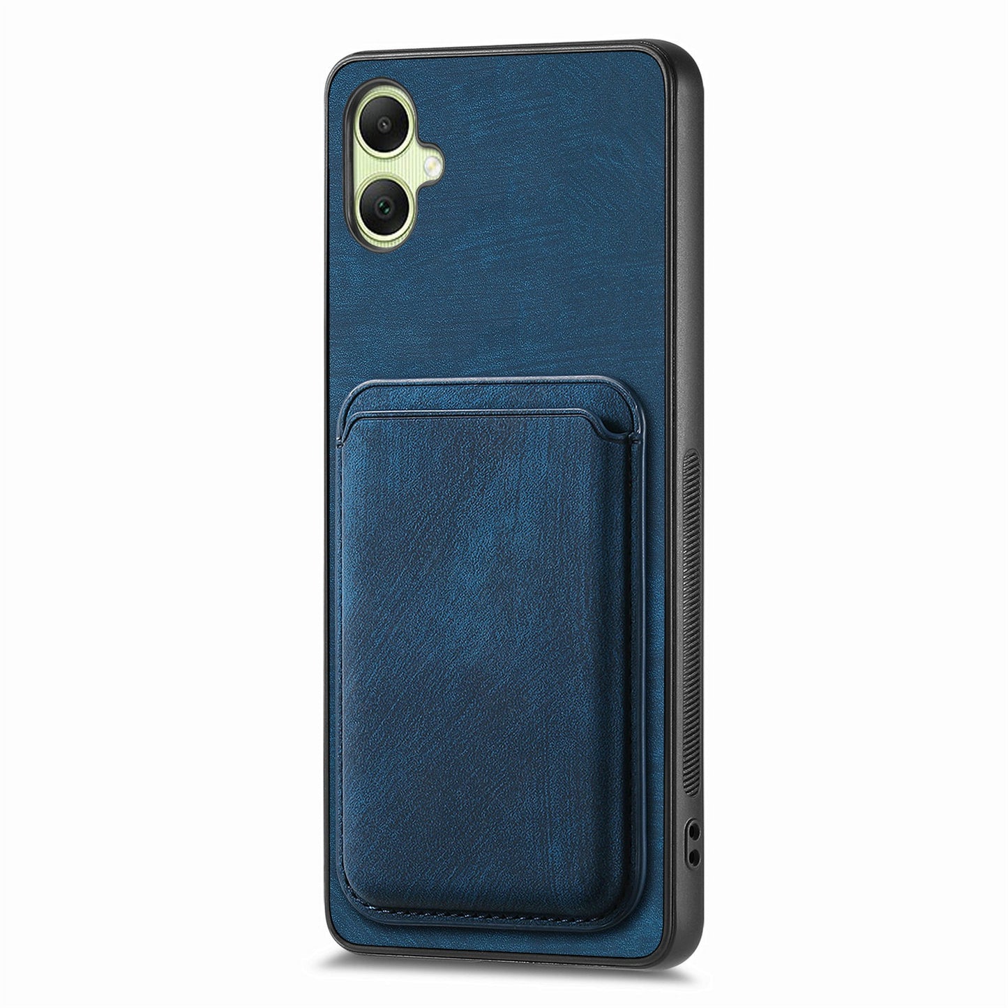 For Samsung Galaxy A06 Case Leather+TPU Retro Phone Cover with Detachable Card Slot - Blue