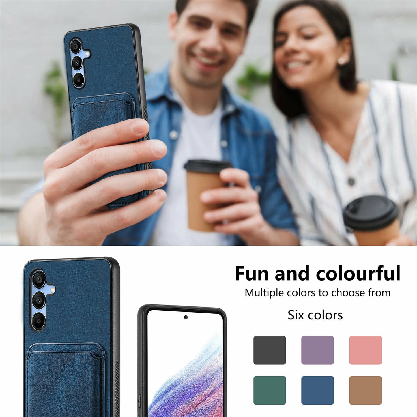 For Samsung Galaxy A16 4G / 5G Case Leather+TPU Retro Phone Cover with Detachable Card Slot - Brown
