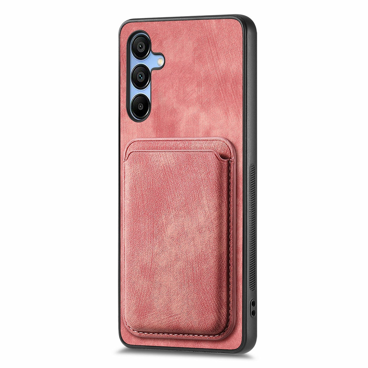 For Samsung Galaxy A16 4G / 5G Case Leather+TPU Retro Phone Cover with Detachable Card Slot - Pink