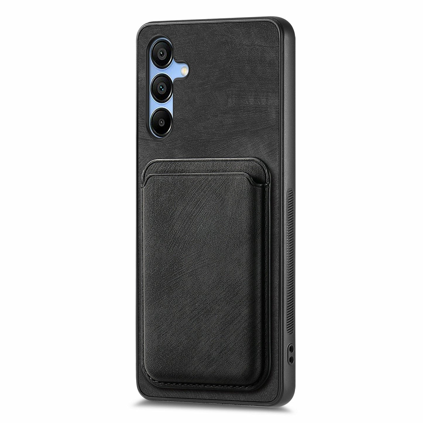 For Samsung Galaxy A16 4G / 5G Case Leather+TPU Retro Phone Cover with Detachable Card Slot - Black