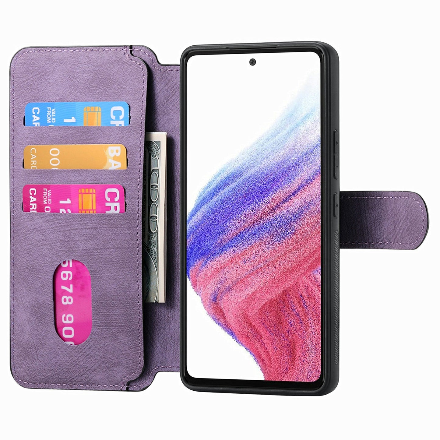 CASENEO MW-03 For Samsung Galaxy A16 4G / 5G Case Detachable Wallet Leather+TPU Phone Cover - Purple