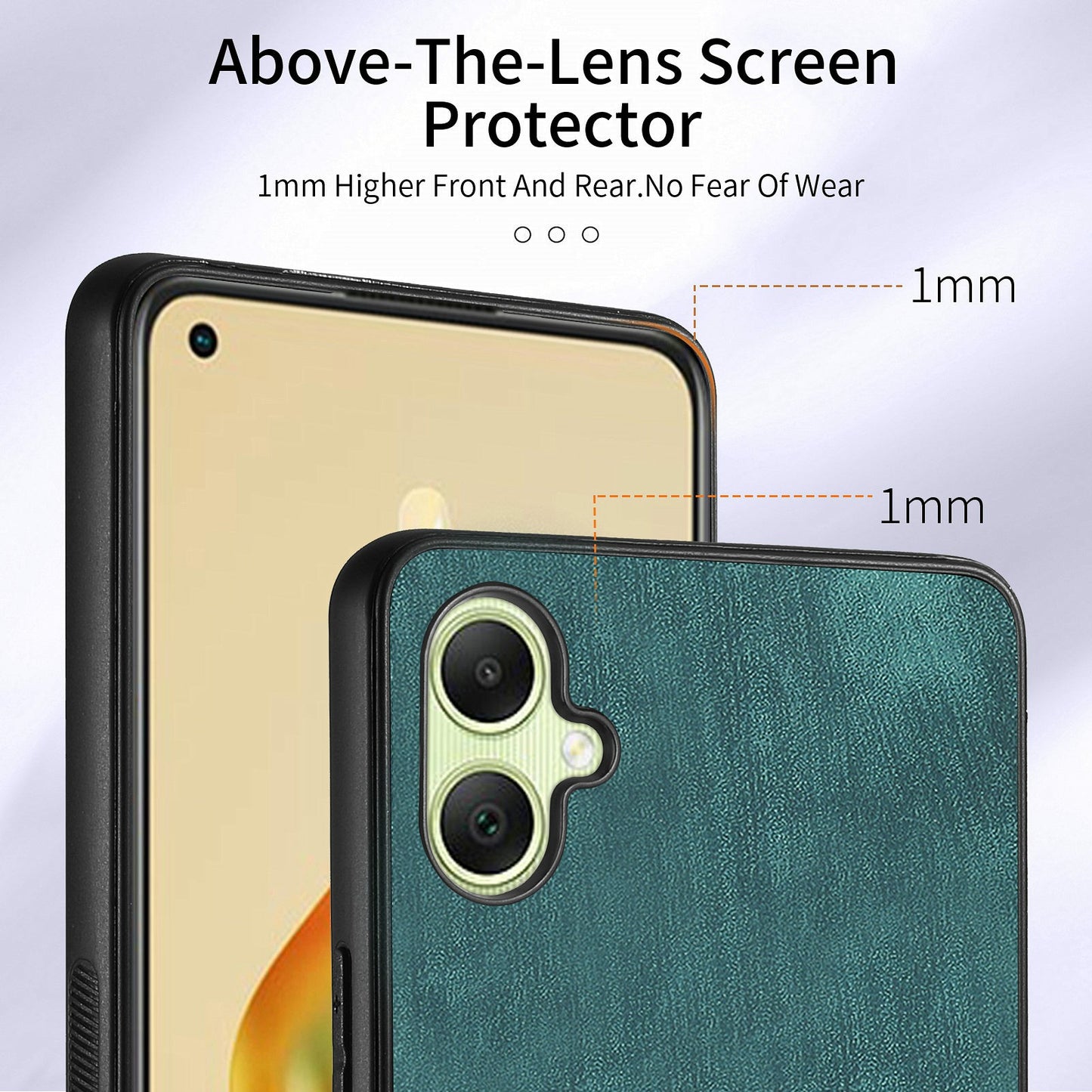 For Samsung Galaxy A06 Case Kickstand Leather+TPU Non-Slip Protective Cover Card Slots - Green