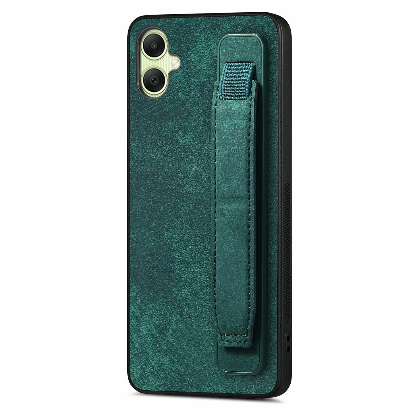 For Samsung Galaxy A06 Case Wristband Leather + TPU Phone Cover - Green