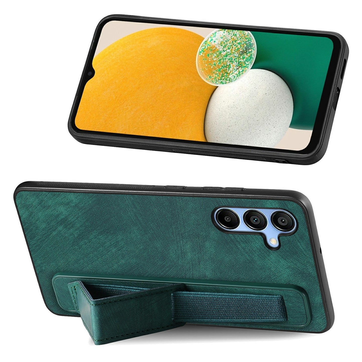 For Samsung Galaxy A16 4G / 5G Case Wristband Leather + TPU Phone Cover - Green