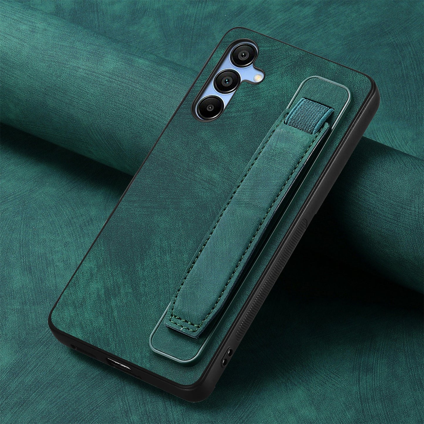 For Samsung Galaxy A16 4G / 5G Case Wristband Leather + TPU Phone Cover - Green