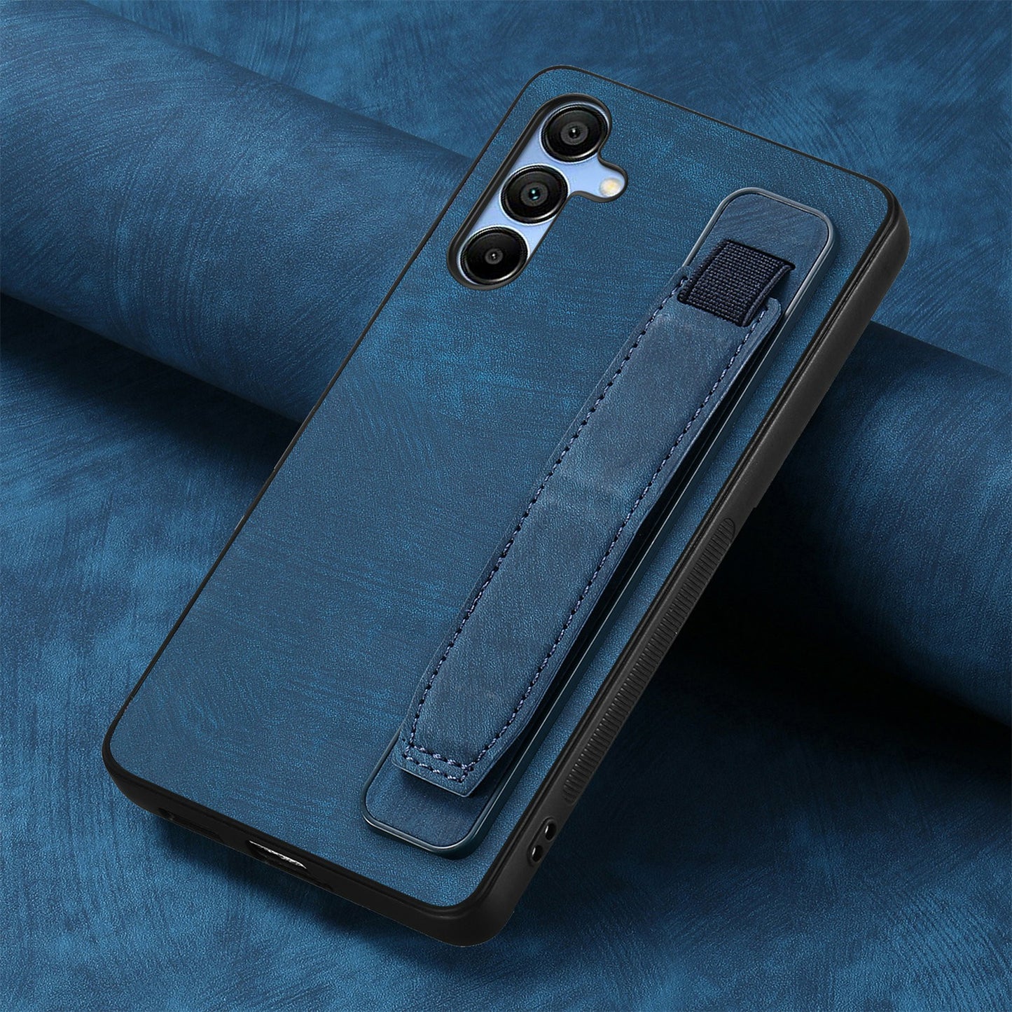 For Samsung Galaxy A16 4G / 5G Case Wristband Leather + TPU Phone Cover - Blue