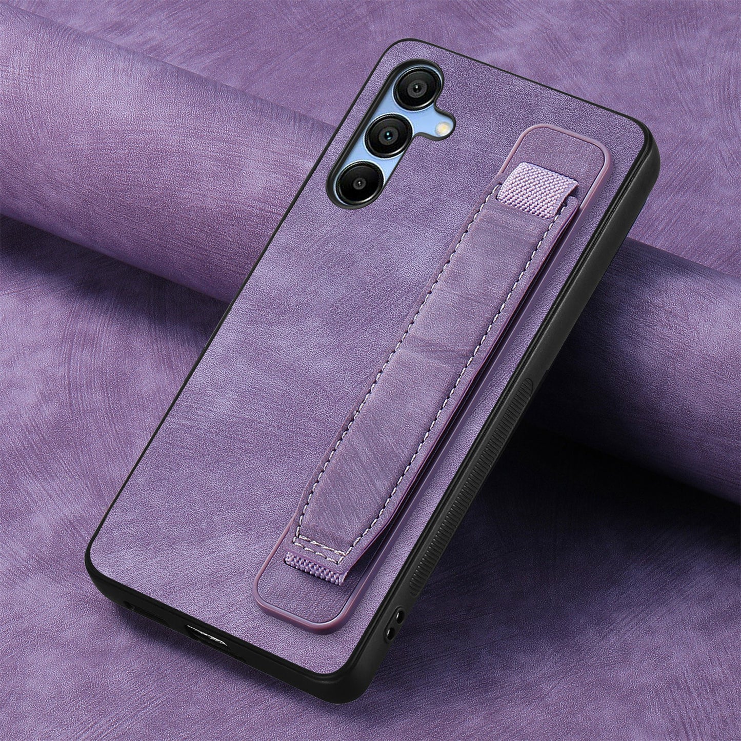 For Samsung Galaxy A16 4G / 5G Case Wristband Leather + TPU Phone Cover - Purple