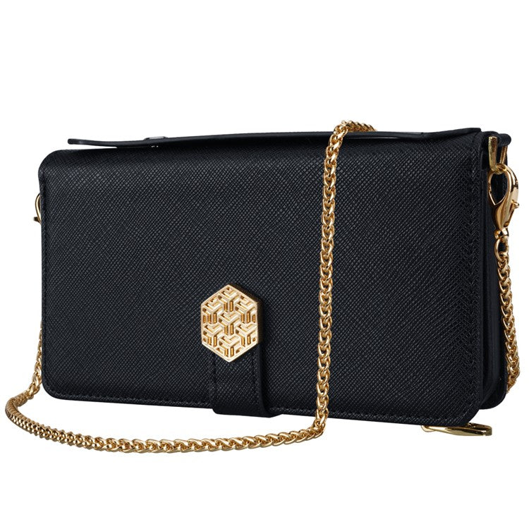 For Google Pixel 9 / 9 Pro Case Cross Texture PU Leather+TPU Wallet Phone Cover with Strap - Black