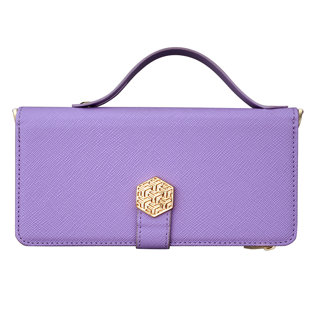 For Samsung Galaxy A06 Case Cross Texture PU Leather+TPU Wallet Phone Cover with Strap - Purple