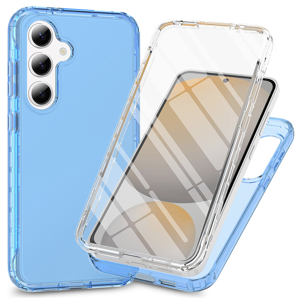 For Samsung Galaxy A16 5G / 4G Case PC+TPU Phone Cover with Clear PET Screen Film - Blue