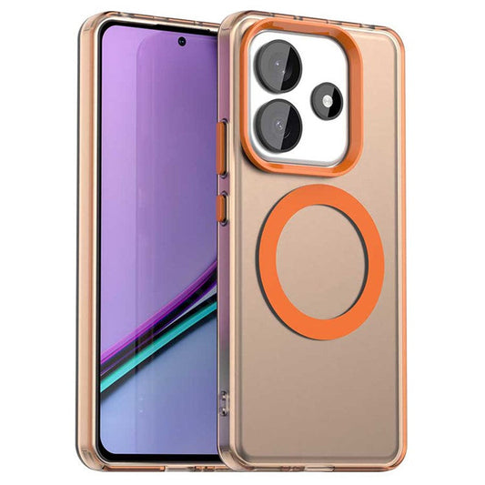 Candy Series For Xiaomi Redmi Note 14 5G Case Compatible with MagSafe PC+TPU+PET Anti-Drop Phone Cover - Orange