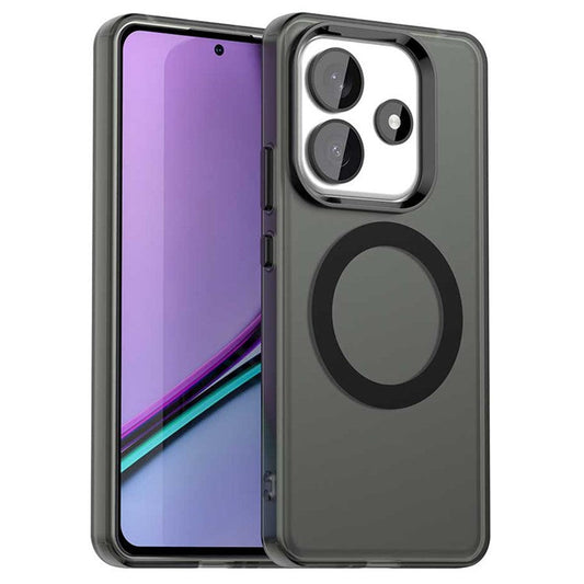 Candy Series For Xiaomi Redmi Note 14 5G Case Compatible with MagSafe PC+TPU+PET Anti-Drop Phone Cover - Black