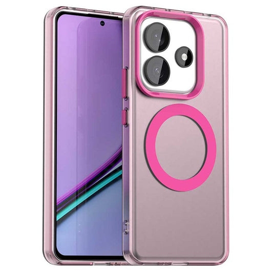 Candy Series For Xiaomi Redmi Note 14 5G Case Compatible with MagSafe PC+TPU+PET Anti-Drop Phone Cover - Red