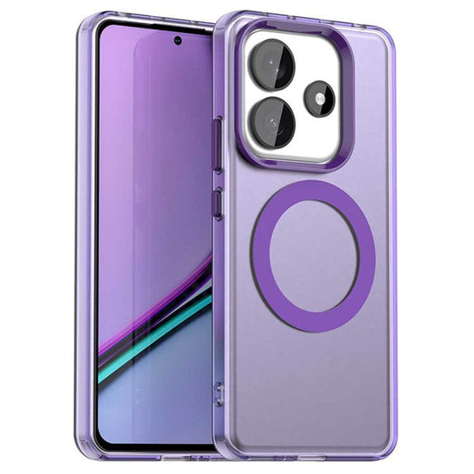 Candy Series For Xiaomi Redmi Note 14 5G Case Compatible with MagSafe PC+TPU+PET Anti-Drop Phone Cover - Purple
