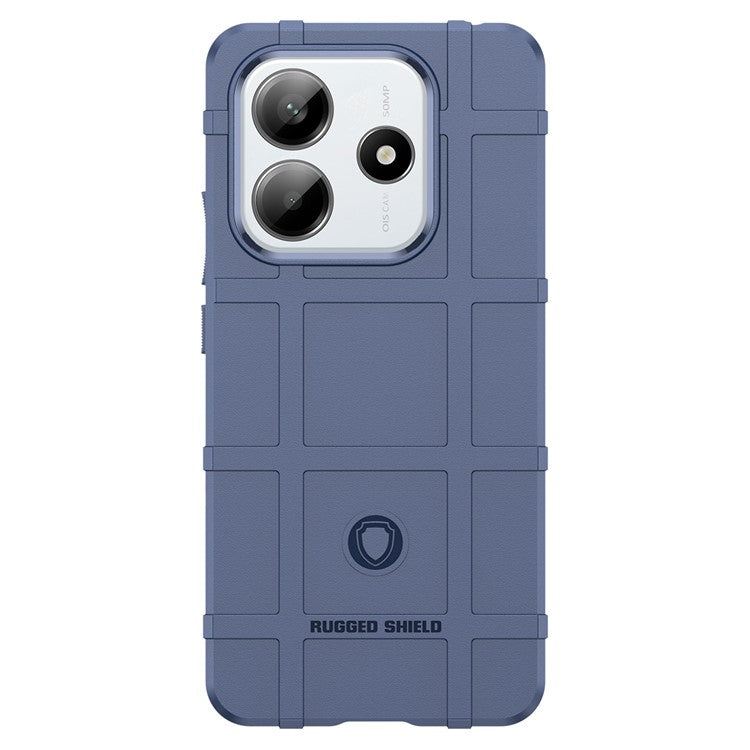 For Xiaomi Redmi Note 14 5G Case Grid Design Soft TPU Scratch-Proof Phone Cover - Blue