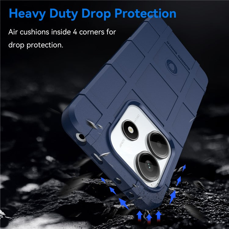 For Xiaomi Redmi Note 14 5G Case Grid Design Soft TPU Scratch-Proof Phone Cover - Blue