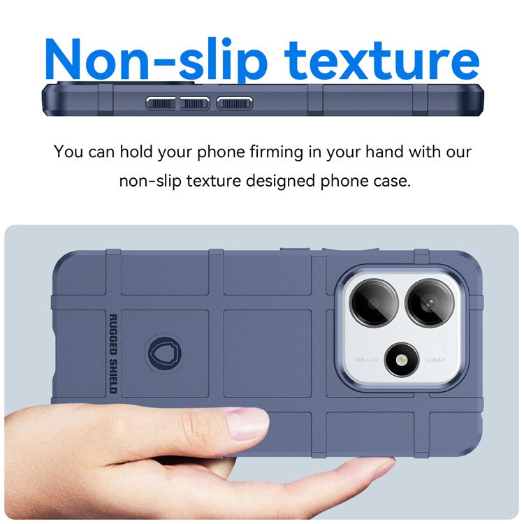 For Xiaomi Redmi Note 14 5G Case Grid Design Soft TPU Scratch-Proof Phone Cover - Blue