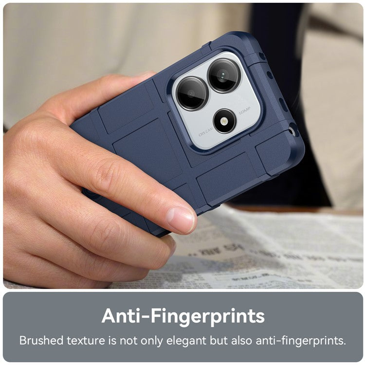 For Xiaomi Redmi Note 14 5G Case Grid Design Soft TPU Scratch-Proof Phone Cover - Blue