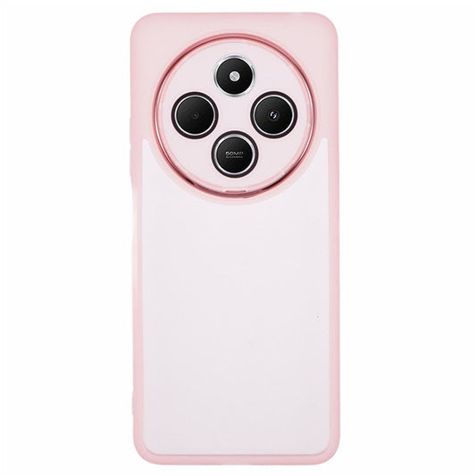 TPU Case For Xiaomi Redmi 14C 4G / 14R 5G / Poco C75 4G Electroplated Camera Frame Phone Cover - Transparent Pink