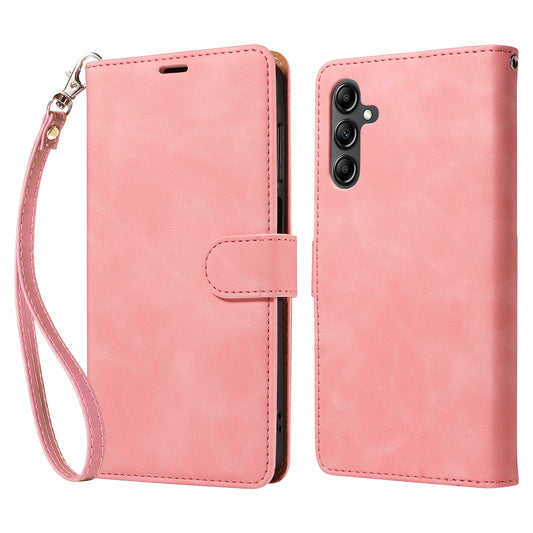 For Samsung Galaxy A16 5G / 4G Case with Thickened Strap RFID Blocking Wallet Stand Leather Flip Phone Cover - Pink