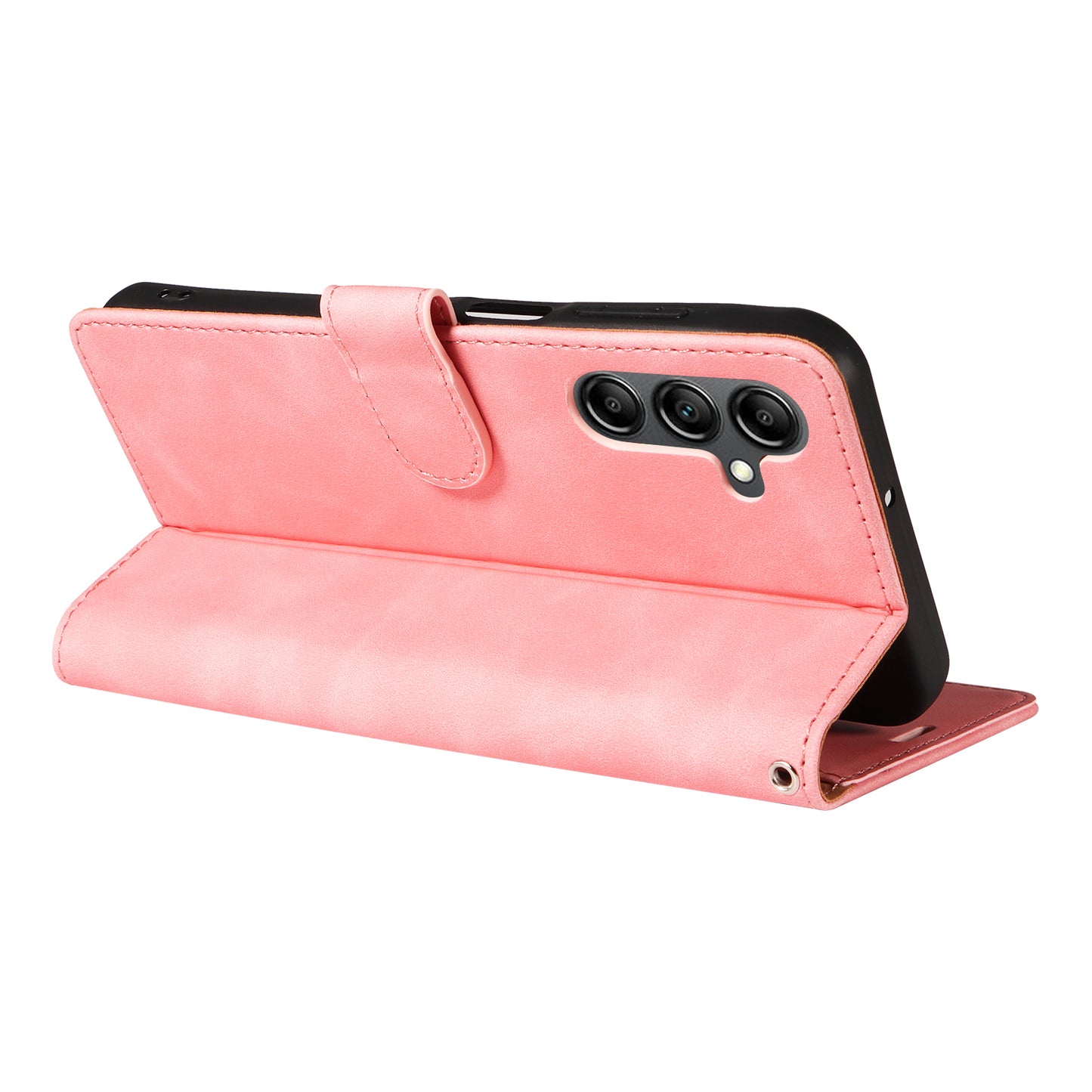 For Samsung Galaxy A16 5G / 4G Case with Thickened Strap RFID Blocking Wallet Stand Leather Flip Phone Cover - Pink