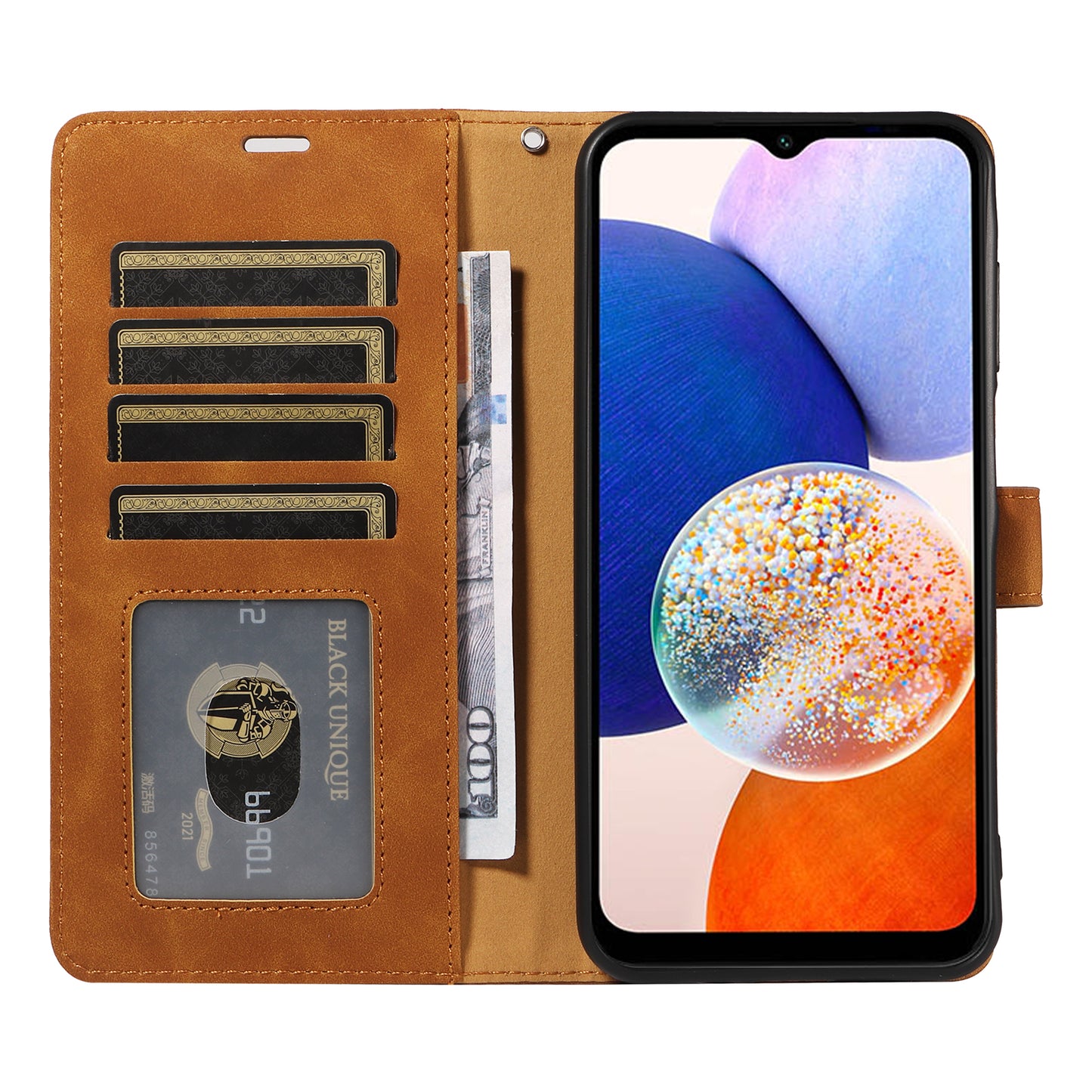 For Samsung Galaxy A16 5G / 4G Case with Thickened Strap RFID Blocking Wallet Stand Leather Flip Phone Cover - Brown