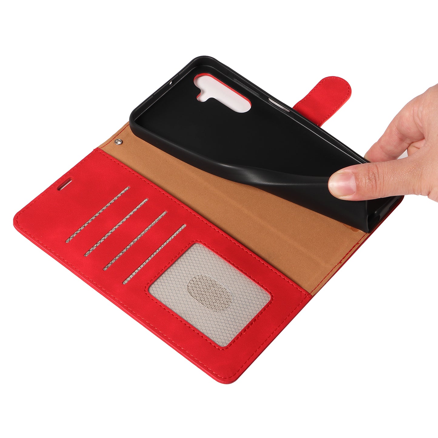 For Samsung Galaxy A16 5G / 4G Case with Thickened Strap RFID Blocking Wallet Stand Leather Flip Phone Cover - Red