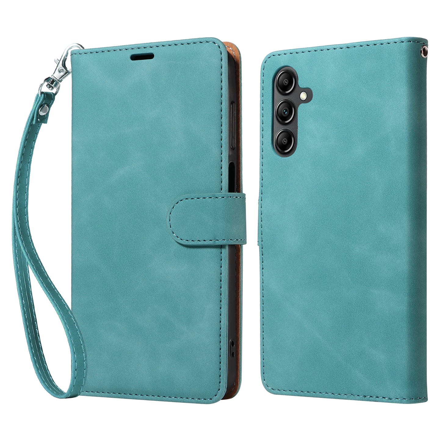 For Samsung Galaxy A16 5G / 4G Case with Thickened Strap RFID Blocking Wallet Stand Leather Flip Phone Cover - Green