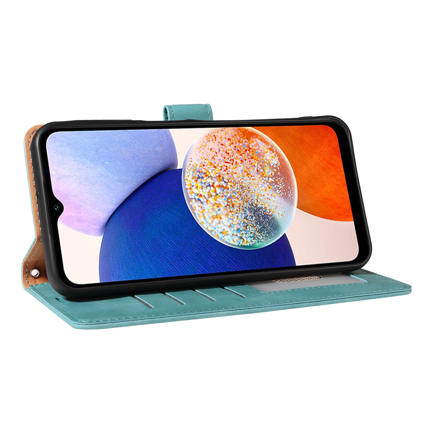 For Samsung Galaxy A16 5G / 4G Case with Thickened Strap RFID Blocking Wallet Stand Leather Flip Phone Cover - Green