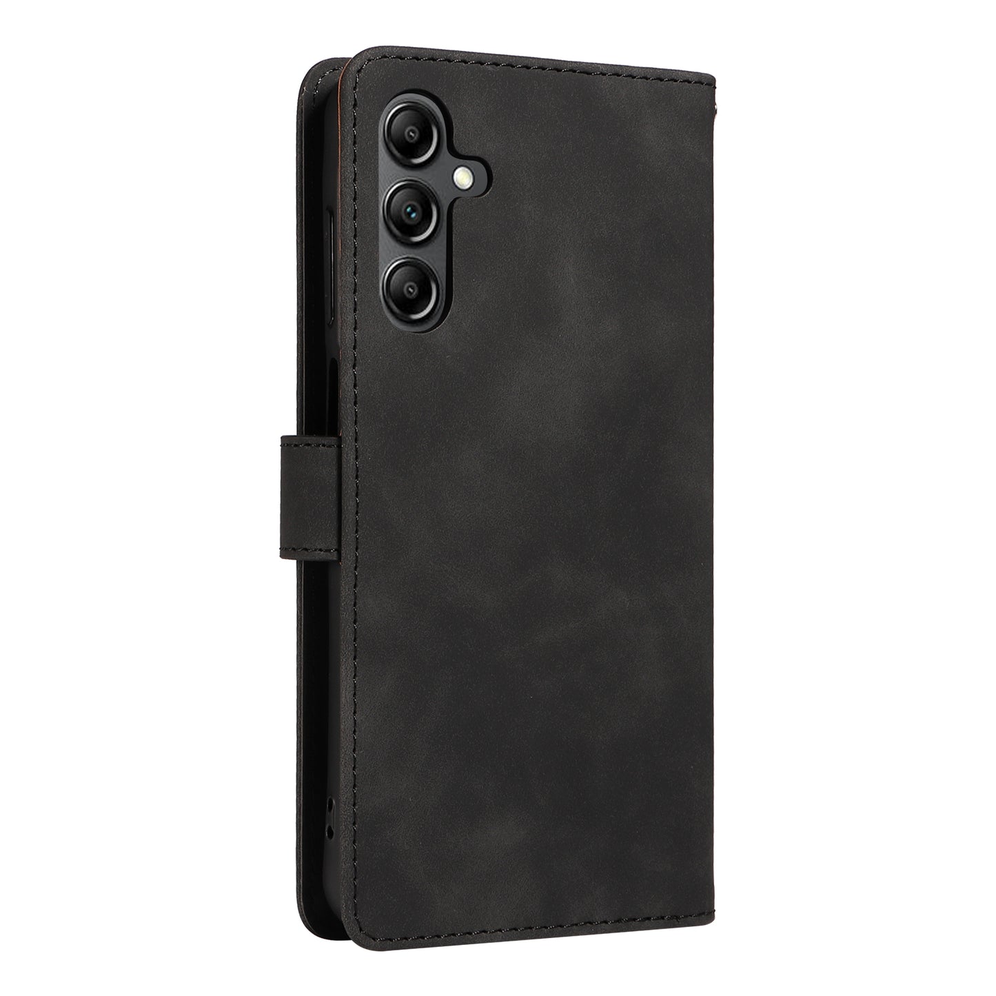 For Samsung Galaxy A16 5G / 4G Case with Thickened Strap RFID Blocking Wallet Stand Leather Flip Phone Cover - Black