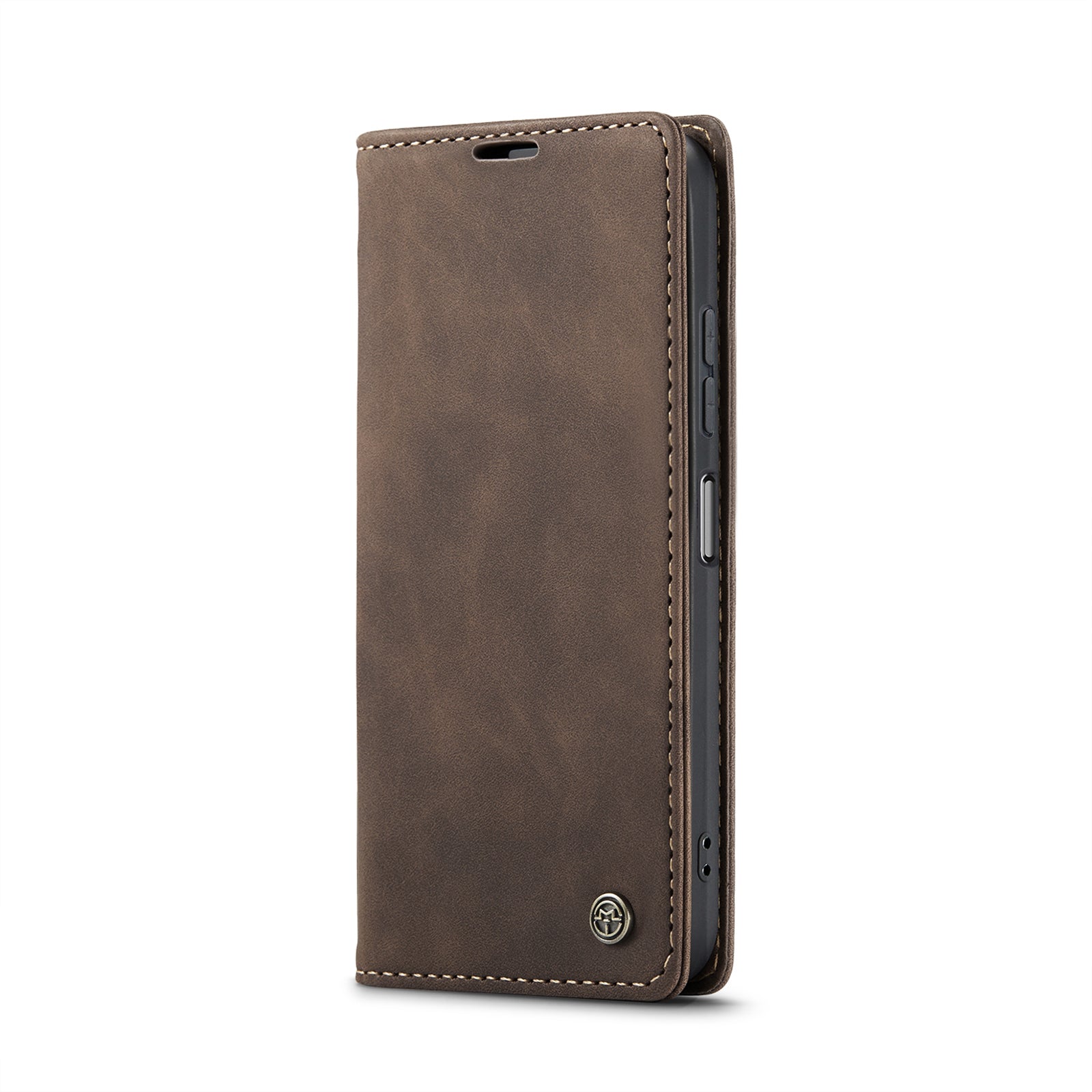 For Samsung Galaxy A06 Case CASEME 013 Series Card Holder Stand Leather Phone Cover - Coffee