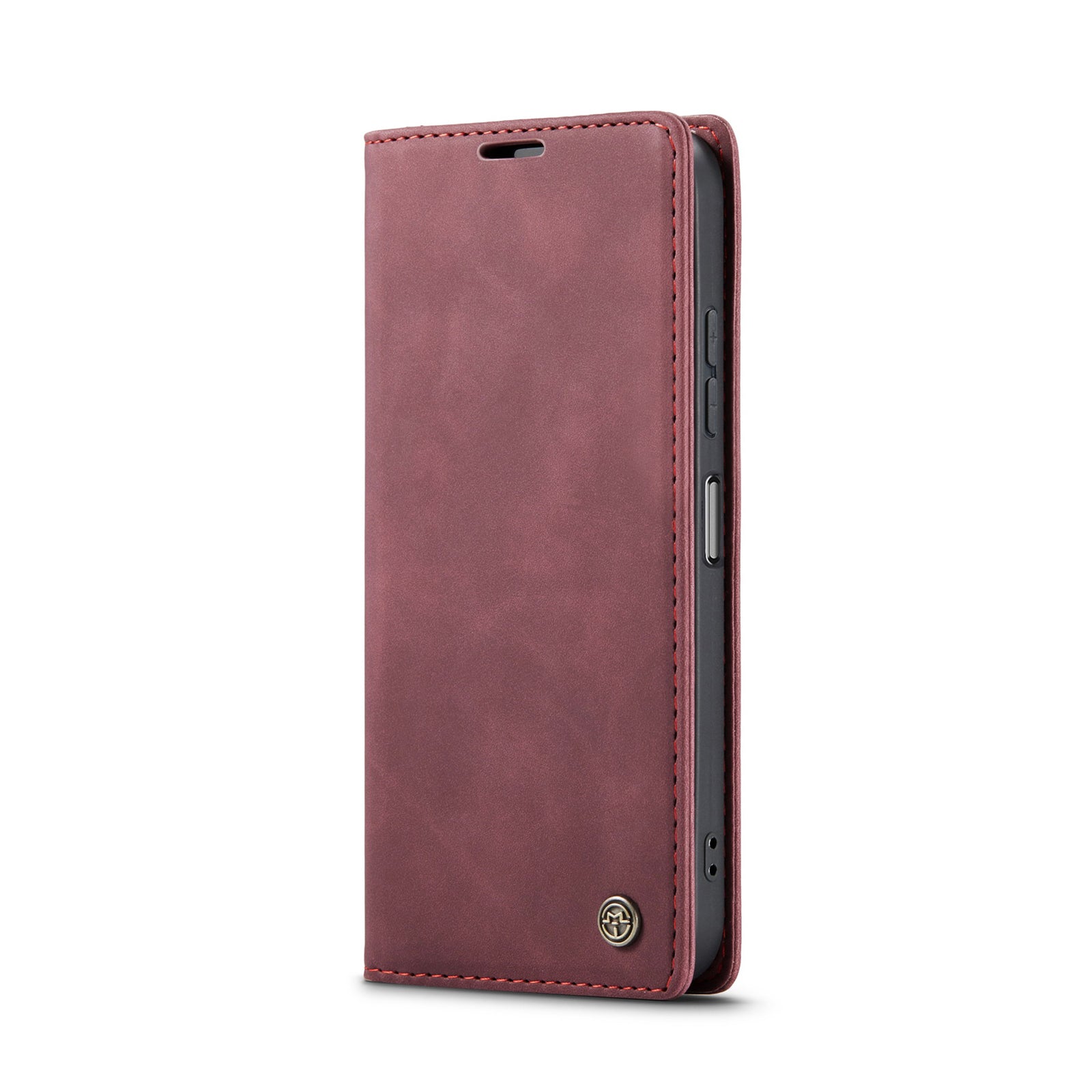 For Samsung Galaxy A06 Case CASEME 013 Series Card Holder Stand Leather Phone Cover - Red