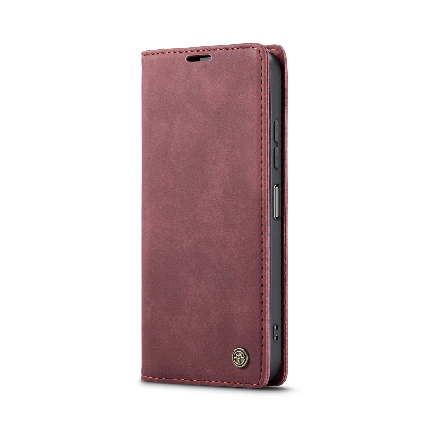 For Samsung Galaxy A06 Case CASEME 013 Series Card Holder Stand Leather Phone Cover - Red