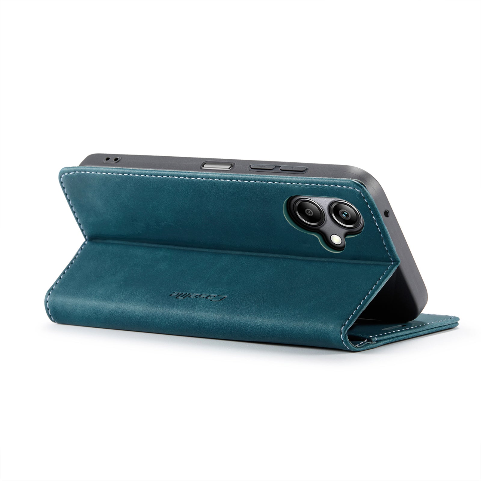 For Samsung Galaxy A06 Case CASEME 013 Series Card Holder Stand Leather Phone Cover - Blue